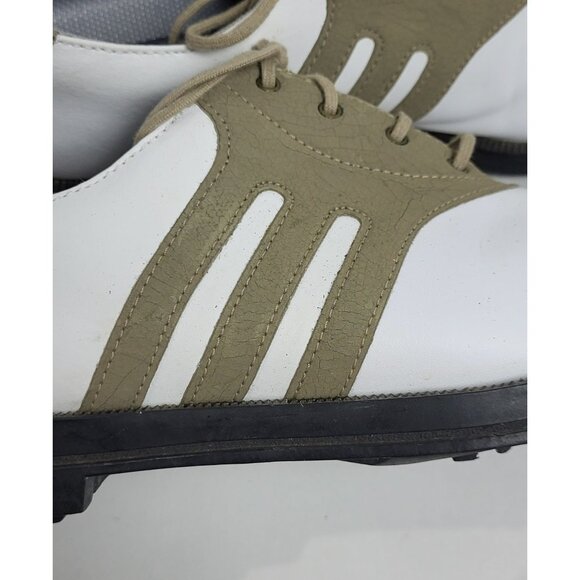 Adidas Mens ZTraxion Golf Shoes Cleats White & Olive Leather Size 7 - Picture 5 of 11